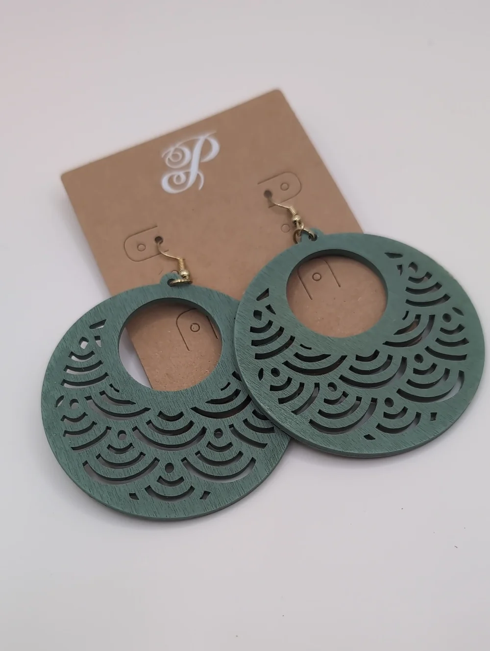 Plunder Teal Cutout Hoop Earrings NEW!